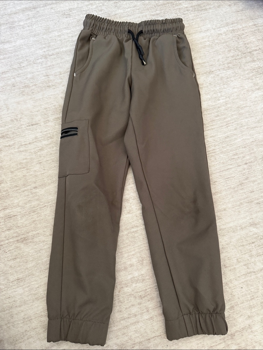 Kids Olive Green Jogger Sweatpants with Drawstring